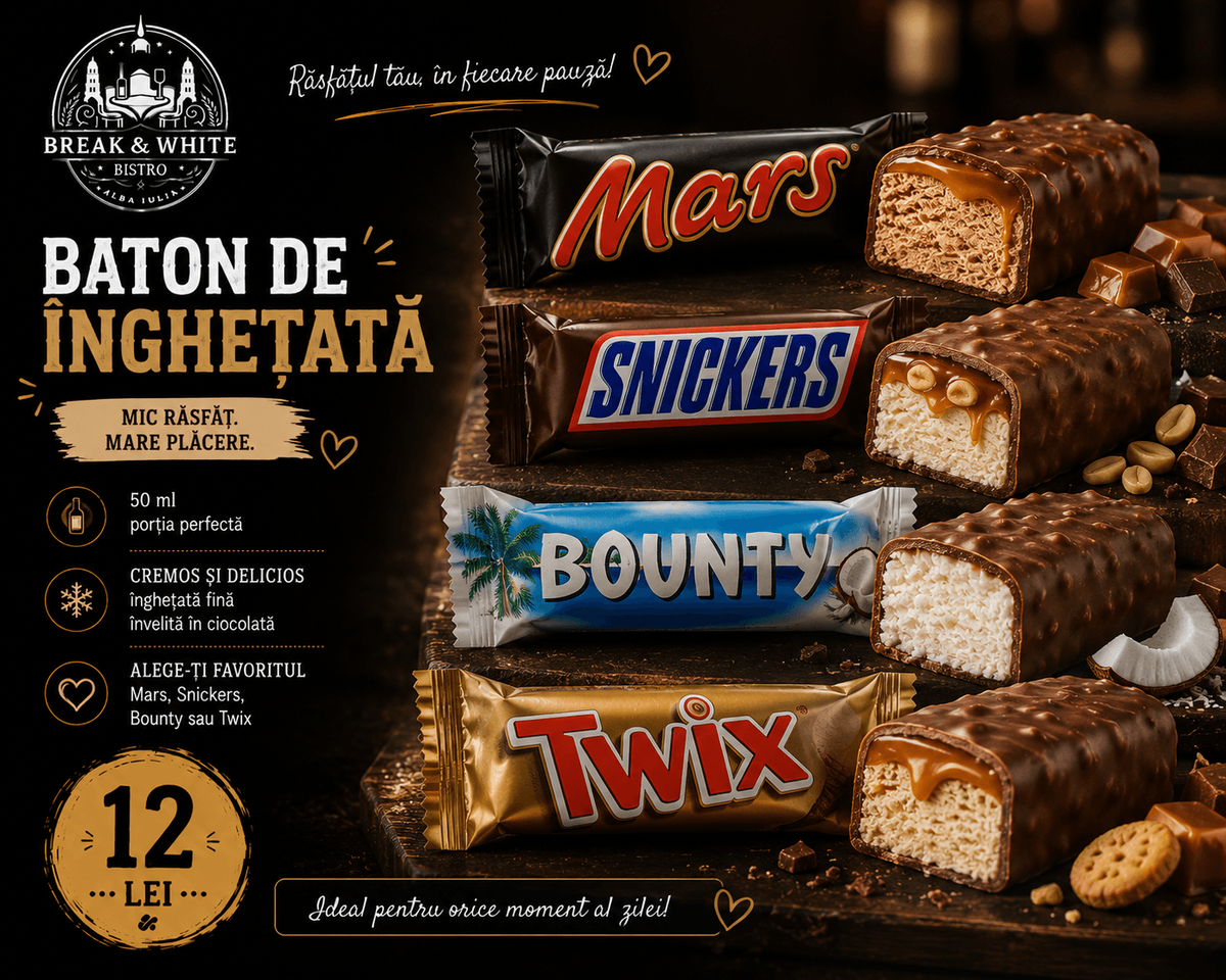Baton de Înghețată Mars / Snickers / Bounty / Twix
